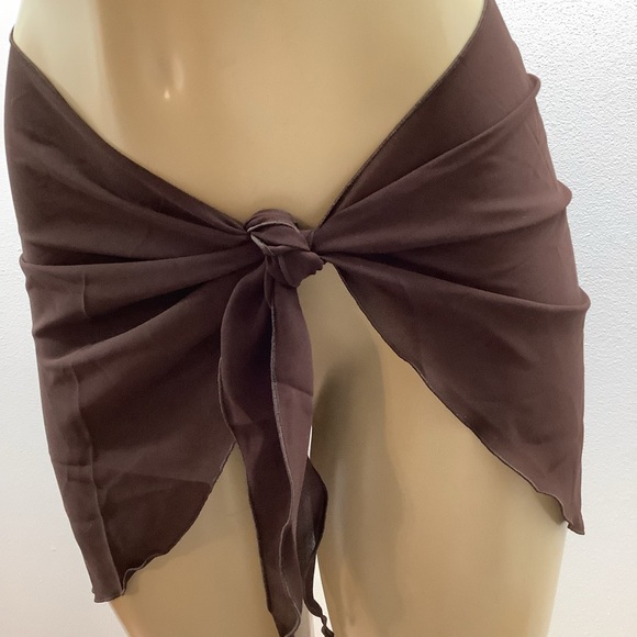 Zuliana Earth Tones Chic Sheer Sarong Wrap Skirt Bundle Of 3. New - Picture 7 of 11